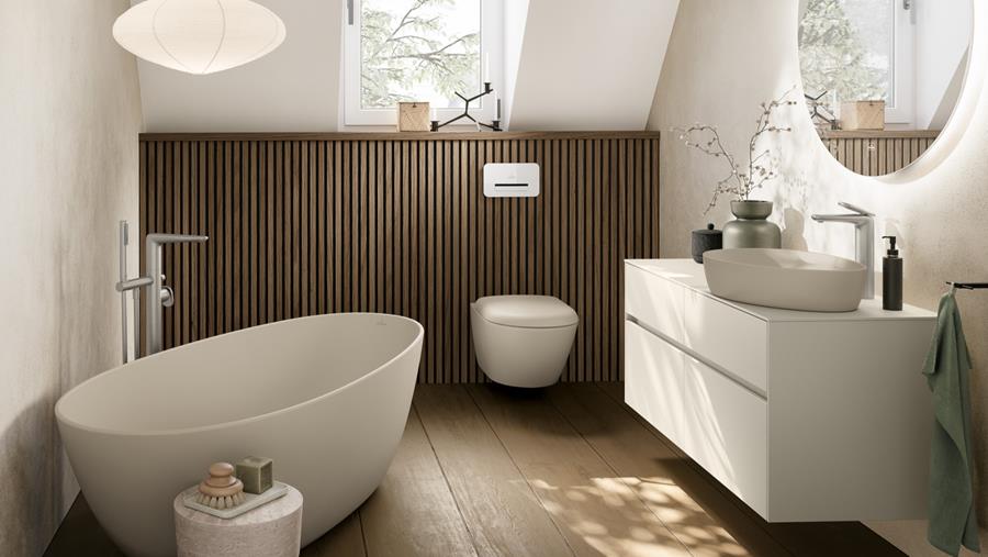 Une salle de bains unique grâce aux bons matériaux