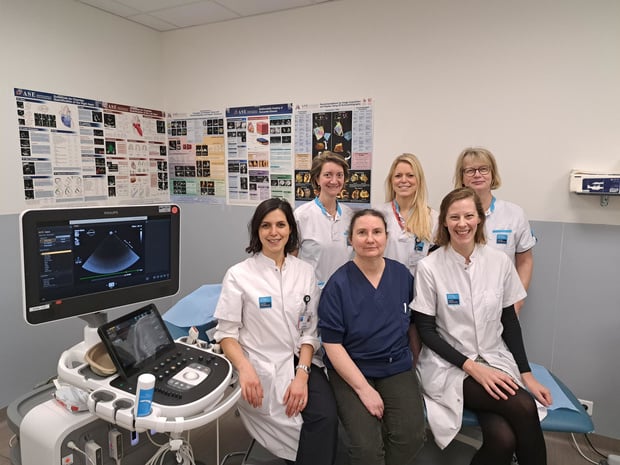 Un laboratoire d'échographie cardiaque aux Cliniques de l'Europe (Bruxelles)