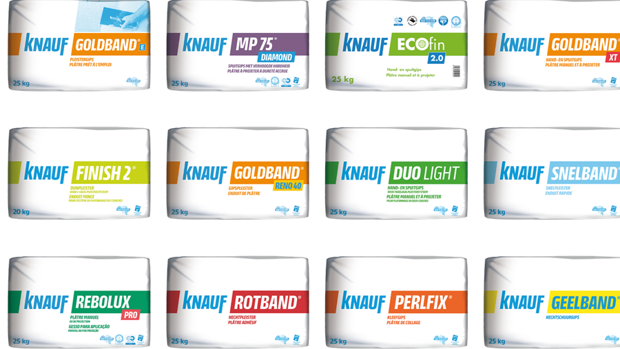 Knauf introduceert duurzame verpakking voor gipspleisters